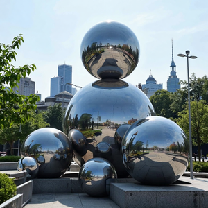 <span class=keywords><strong>Boule</strong></span> de regard en acier inoxydable polie miroir de 420mm ornement de jardin réfléchissant et <span class=keywords><strong>boule</strong></span> en métal creuse de décoration intérieure - Product Image 2