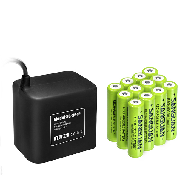 SANGUAN Customized 12V 8800mAh Rechargeable Battery Pack 18650 for LED Light, Medical Equipment or Other Equipments