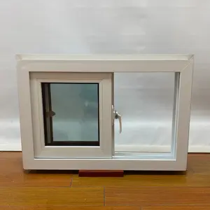 نافذة منزلقة من الكلوريد متعدد الفينيل باللون الأبيض من الداخل والخارج