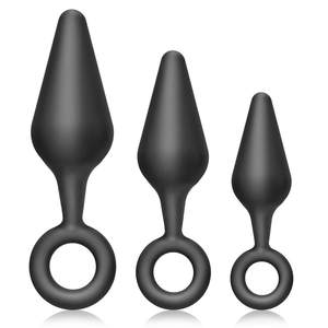 FST Set da allenamento per Plug anale in Silicone con anello di trazione sicuro 3 pezzi Butt Plug Trainer Kit stimolazione della <span class=keywords><strong>prostata</strong></span> stimolazione del punto G - Product Image 1