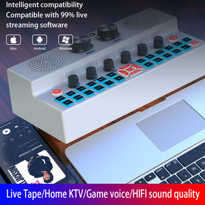 SY7-Mezclador de tarjeta de sonido PARA Karaoke, mezclador profesional de voz con altavoz BT, micrófono de Podcast, mezclador de tarjeta de sonido - Product Image 3