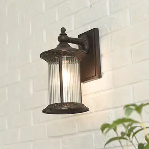 Retrò D'epoca in Stile Rustico lampada Da Parete Esterna Luce Esterna Della Parete di Caffè Oro Impermeabile IP44 E27 Luci Da Parete paralume in Vetro - Product Image 1