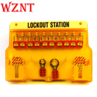 Station LOTO industrielle WZNT NT-LG02 à 10 cadenas, à clé, antivol, conforme OSHA, avec couvercle