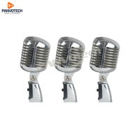 Microphone filaire dynamique rétro classique vintage KTV karaoké, cardioïde, réduction de bruit, métal plaqué moulé sous pression, utilisation sur scène, fête