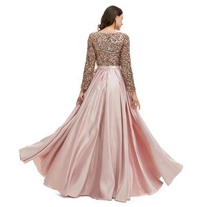 Elegantes Abendkleid mit Paillettenbesatz, Satin und großem Schwungrock für den Abschlussball - Product Image 2