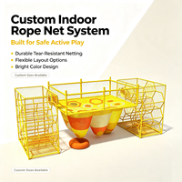 Parcours d'obstacles en filet de cordes personnalisable pour enfants, équipement de terrain de jeu intérieur commercial durable