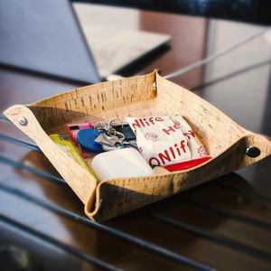 Custom Logo Fashion Cork <b>Storage</b> Tray Multipurpose Foldable Home Decorative Cork Organizer <b>Storage</b> Baskets - Product Image 5