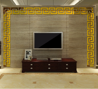 Haute qualité 3d bricolage taille ligne 3D miroir autocollant moderne acrylique mur décor chambre décoration Stickers muraux