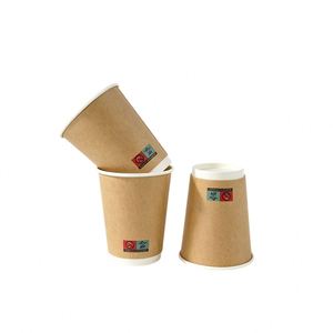 <b>Disposable</b> Paper <b>Cup</b> Manufacturer Customized Logo Double Wall Kraft Paper Hot Coffee Tea Takeaway Drink <b>Cup</b> - Product Image 2