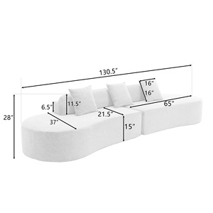 Canapé combiné incurvé moderne en <span class=keywords><strong>tissu</strong></span> éponge, canapé minimaliste pour salon - Product Image 6
