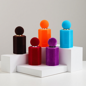 Flacon en verre floqué velours 50ml, luxe, vide, logo personnalisé, flacons de parfum arabes <span class=keywords><strong>Armaf</strong></span>. - Product Image 2