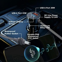 Kabel Charger Mobil Starlink Mini 3in1 dengan Layar Digital ke Kabel Daya DC 12V ke 30V, Kabel Pengisian Daya Mobil untuk Starlink Mini