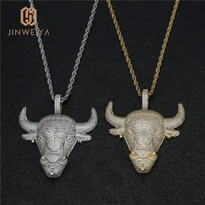 CowJewelry Set 18K Gold Plated Necklace Pendant Pave Zircon animal Shape For Stone Animal Pendant Necklace