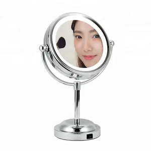 Greenfrom double sided 10x magnified LED light cheap makeup mirror
