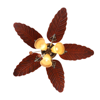 Ventilateur de plafond moderne décoratif avec télécommande, 36/42/48 pouces, 5 pales en bois massif, moteur AC, avec lumière LED