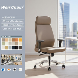 Fauteuil de <span class=keywords><strong>Bureau</strong></span> de Direction Moderne et Luxueux, à Dossier Haut, en Cuir PU, Pivotant, <span class=keywords><strong>Ergonomique</strong></span>, pour PDG, Président, Manager, et Chef - Product Image 1