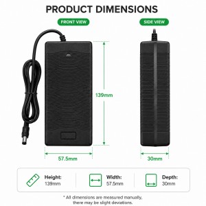 Cargador de Batería para Patinete <span class=keywords><strong>El</strong></span>éctrico Negro de 42V 2A para Batería de Litio de 36V, Cargador para Xiaomi Segway con Enchufe Europeo - Product Image 3