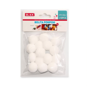 Palline di Paillettes Ilan 2,5 Cm Bianche per Decorazioni Artigianali e Progetti Fai-da-Te - Product Image 1