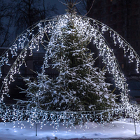 Guirlande lumineuse de Noël en forme de rideau de glace, guirlande féerique, guirlande lumineuse tombante pour jardin, rue, décoration extérieure, Nouvel An, mariage, fête
