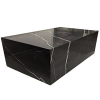Tables basses modernes en marbre noir Marquina naturel, blocs solides, pour villa, hall d'hôtel, salon et chambre à coucher