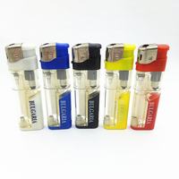 Briquet électronique rechargeable de butane du logo LED blanche faite sur commande de fantaisie pour le tabagisme de cigarette