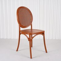 Chaises de mariage empilables en plastique, dossier rond style Louis XV, pour événements, banquets et fêtes en extérieur (vente en gros)