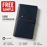 Organiseur de voyage A4 en cuir PU avec logo personnalisé, pages lignées, poches et reliure cousue