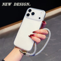 Cordon de téléphone portable scintillant avec strass pour iPhone Samsung, bracelet de poignet en diamant, porte-clés, corde anti-perte
