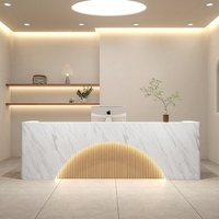 Comptoir de réception en bois massif, design moderne, durable, pour salon de beauté, salon de coiffure, clinique dentaire, bar et magasin de vêtements
