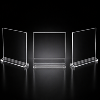 Support de Table en Acrylique Transparent Premium Double Face, Résistant aux Rayures, Finition Cristal pour Affichage de Menus et Photos