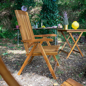 DU'S-juego de dos piezas de silla de jardín de madera maciza ajustable, silla plegable adecuada para balcón, <span class=keywords><strong>terraza</strong></span> o jardín - Product Image 1