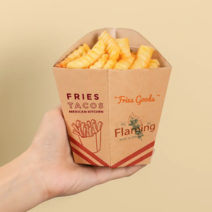 صندوق بطاطس مقلية ورقي يمكن التخلص منه مع غمس جيب للخبز والحفلات والسوشي والكريب من الورق المقوى حامل مخروط للطعام - Product Image 5