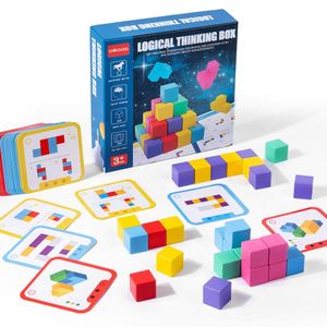 Montessori Toy Kids Playing <b>Blocks</b> Preschool Sensory Game Boys Girls Colorful Logical Thinking <b>Building</b> <b>Block</b> - Product Image 1