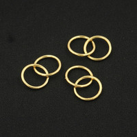 14K Or Rempli Plaine Double Cercle Lien Anneau Connecteur Charmes DIY Bracelet Collier Boucles D'oreilles Fabrication de Bijoux Pendentif Accessoires