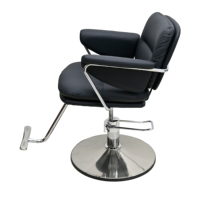 Chaises de coiffure pour salon, chaise de salon hydraulique robuste avec accoudoirs et repose-pieds chromés