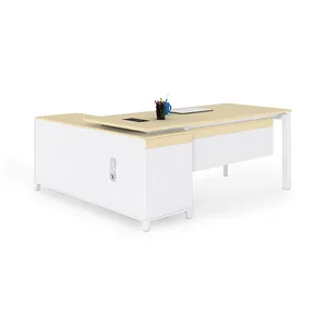 Neue moderne L-Form Design Büromöbel Manager hölzerner Luxus-Schreibtisch in L-Form Geschäftsführendes Schreibtisch Chef CEO Bürotisch
