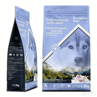 Sachet alimentaire en plastique à trois soudures, autoportant, avec fermeture éclair, sous vide, en feuille d'aluminium de qualité alimentaire pour aliments pour bébés, gelée, sucre, aliments pour animaux de compagnie