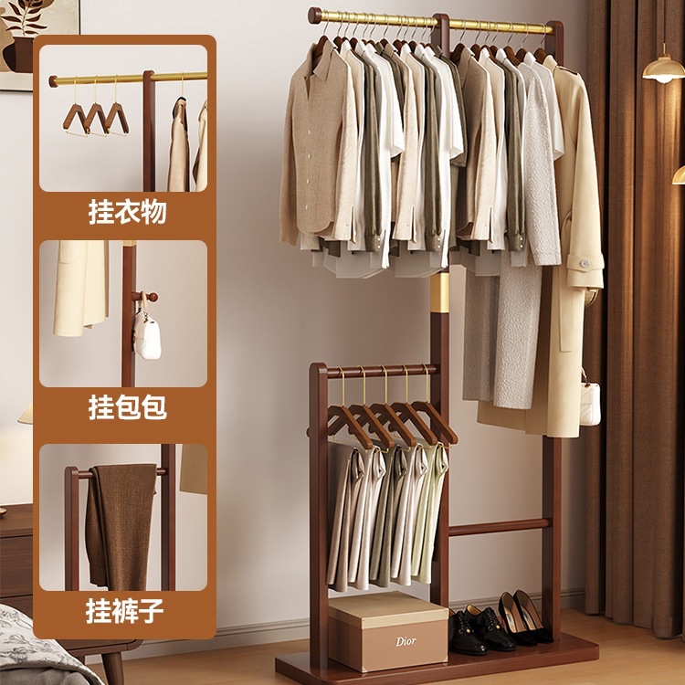 Solid wood clothes hanger - walnut color [imported rubberwood]