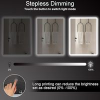 Miroir mural à LED pour salle de bain avec éclairage 80*60cm Rectangle Blanc chaud/neutre Fonction gradateur étanche