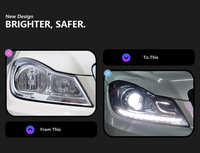 Feux avant LED séquentiels SC-RSJ 2011-2014 pour Mercedes Classe C W204, de faible à forte intensité, avec clignotants séquentiels
