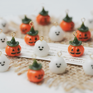 Halloween Children's Resin Spooky Miniature Charms DIY Jewelry Making | Ghost Lantern Skull Pumpkin Dog Pendants - Product Image 2