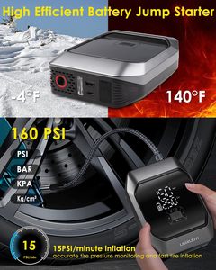 Arrancador de Coches Portátil de 12V y 8000mAh, 300A, para Motocicletas y Camiones, con Compresor de Aire e Iluminación LED - Product Image 6