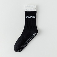 Chaussettes de yoga mi-mollet pour femmes, fines, d'été, pour Pilates et sport, personnalisées, antidérapantes, avec motif requin, chaussettes longues pour femmes