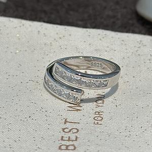 Anillo de Plata de Ley S925 con Cruz de Circonita, Diseño de Nicho, Simple, Moderno, Vintage, Geométrico, Abierto, Chapado en Oro Rosa de 18K - Product Image 5