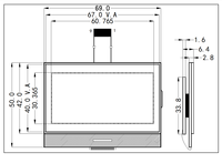 Module LCD graphique personnalisé 128x64 STN Série NT7532 3.6-5.2V SMG12864M pour usage industriel