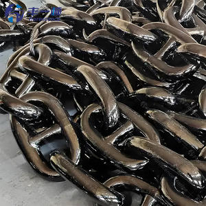 Gemi M1 M2 M3 için korozyona dayanıklı siyah boyalı galvanizli çapa zinciri - Product Image 3