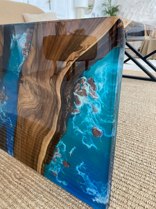 <span class=keywords><strong>Mesa</strong></span> epoxi con vista al río Popular, <span class=keywords><strong>mesa</strong></span> de Río de resina de arte dorado de alta calidad - Product Image 5