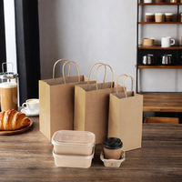 AT PACK Sac de papier personnalisé Livraison de fast-food à emporter écologique Sac en papier kraft pour emballage de restaurant à emporter