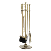 Support à outils de cheminée en fer forgé en forme de canard doré Zhongpin avec 4 accessoires, ensemble d'outils pour foyer à bois