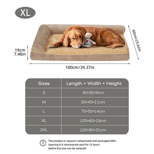Cama de Sofá Rectangular Ortopédica de Lujo Personalizable para Perros y Gatos, Espuma de Terciopelo Grueso, Funda Extraíble, Suave, Antideslizante, Tamaños Pequeño y Mediano - Product Image 6